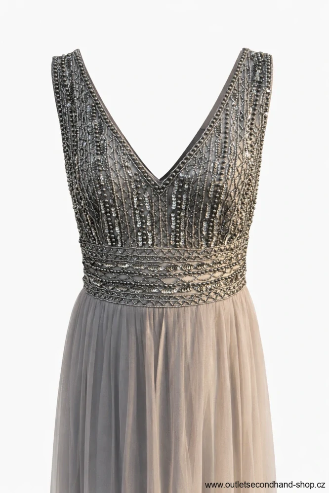 DLOUHÉ SPOLEČENSKÉ ŠATY LACE BEAT Vel. M 
