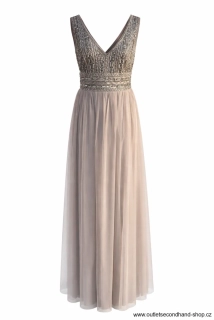 DLOUHÉ SPOLEČENSKÉ ŠATY LACE BEAT Vel. M